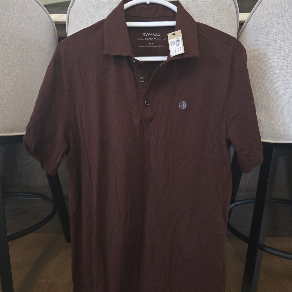 RW&CO. Cotton Men's Burgundy Polo Shirt